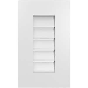12 in. x 20 in. Rectangular White PVC Paintable Gable Louver Vent Functional