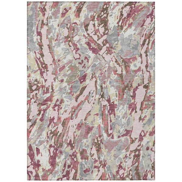 Chantille Machine Washable Indoor/Outdoor Abstract ACN2441 Blush 8 ft. x 10 ft. Area Rug