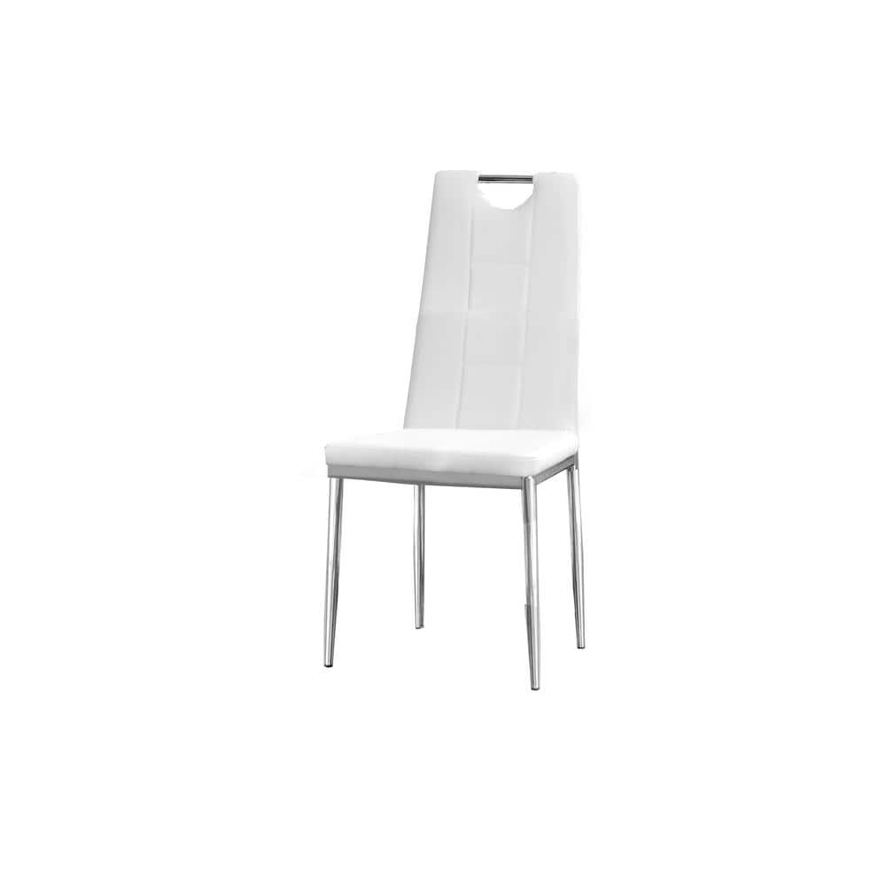43" Round Glass Dining Table Set with Chrome Legs and Faux Leather Chairs