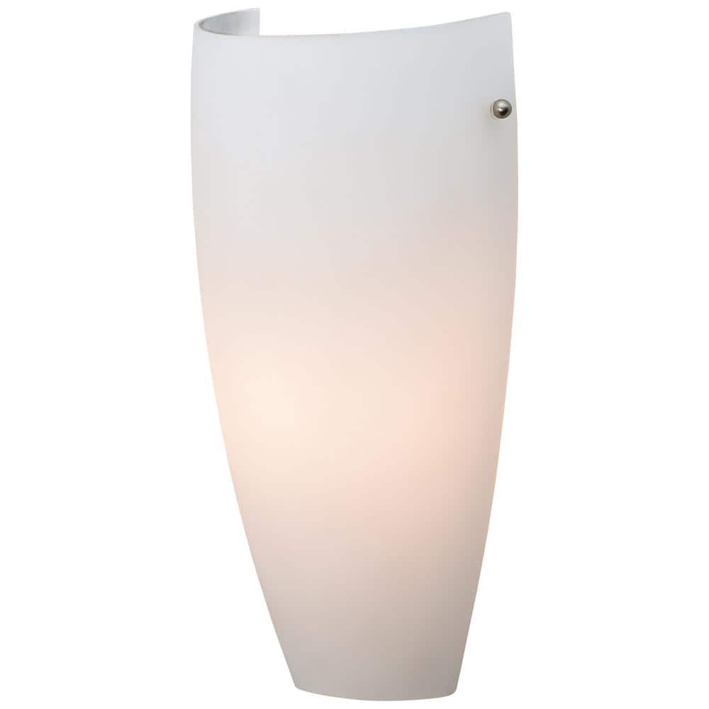 Daphne Opal Glass Brushed Steel 14" Wall Sconce