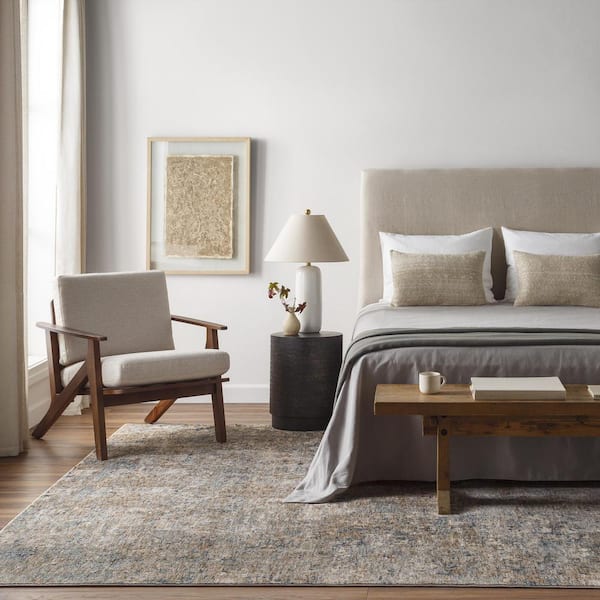 Delphine Taupe 3 ft. x 10 ft. Abstract Indoor Runner Area Rug