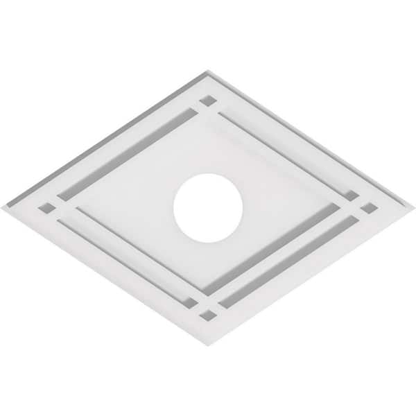 Ekena Millwork 18 in. x 12 in. x 1 in. Diamond Architectural Grade PVC Contemporary Ceiling Medallion