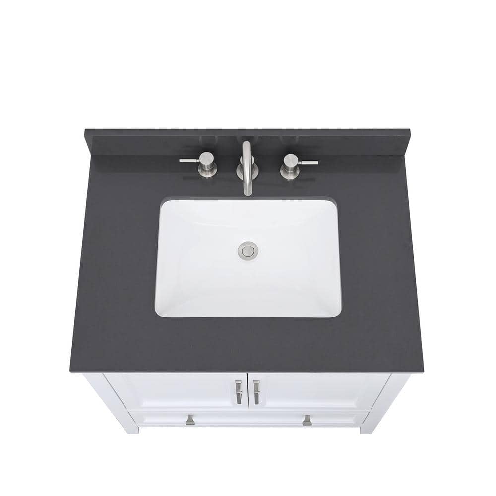 31'' Ural Gray Quartz Undermount Single Sink Vanity Top