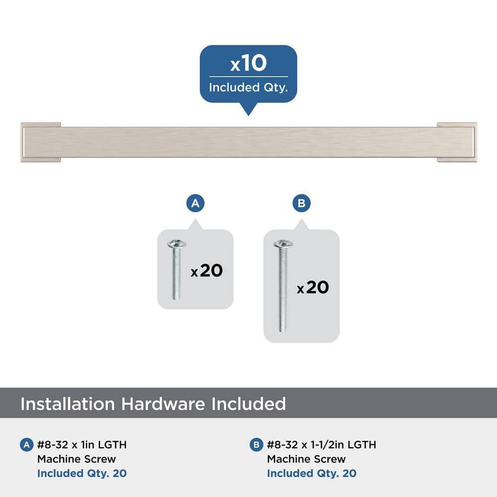 Satin Nickel Brushed Cabinet Pulls with Mounting Hardware