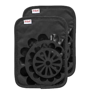 Charcoal Medallion Cotton Silicone Pot Holder (2-Pack)