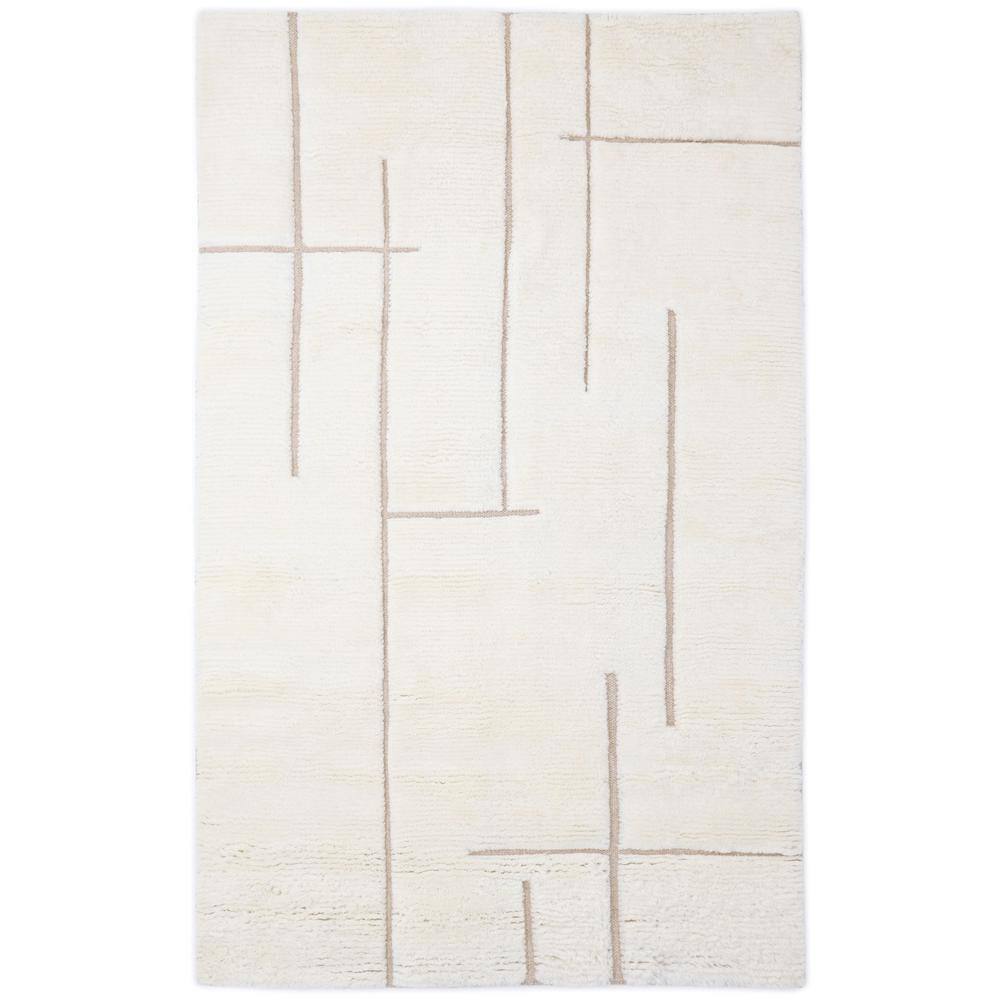 Solo Rugs Norwich Contemporary Ivory 5 ft. x 8 ft. Area Rug S3410 ...