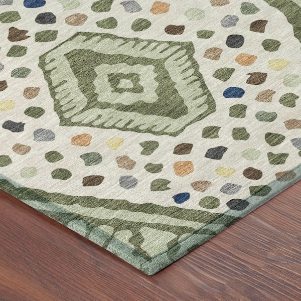 Chantille Machine Washable Indoor/Outdoor Abstract ACN2457 Sage 5 ft. x 7 ft. 6 in. Area Rug