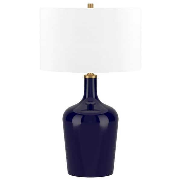 Meyer&Cross Sebago 25 in. Navy Blue Table Lamp with Fabric Shade