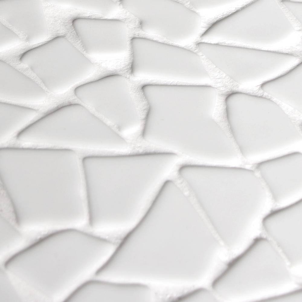 12" x 12" White Recycled Glass Pebble Mosaic Tile