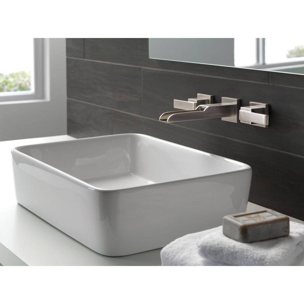 Stainless Steel Wall-Mounted Modern Widespread Faucet