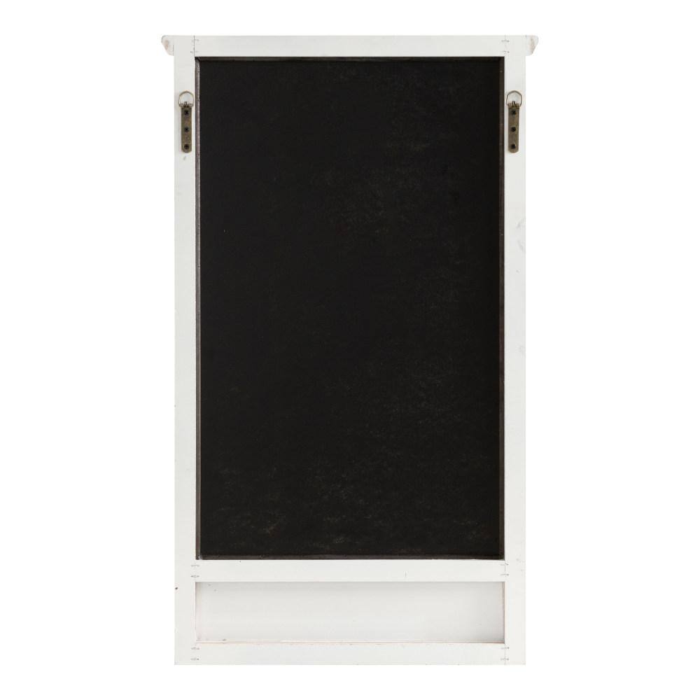 Coastal White Arched Wall Mirror with Vintage Shelf, 21x36