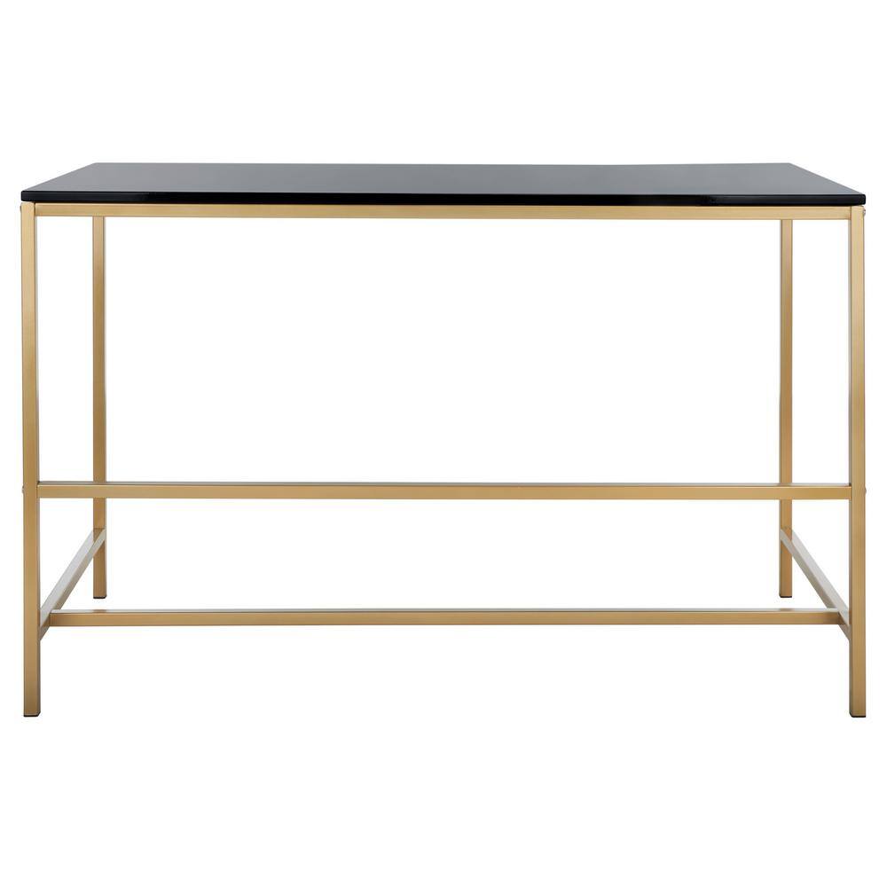 Nova Black and Gold Wood Writing Desk