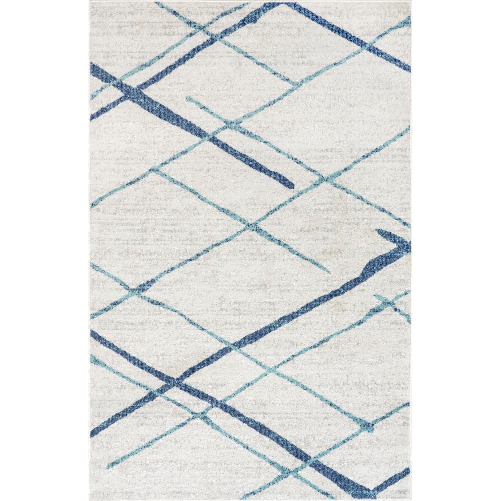 nuLOOM Thigpen Contemporary Light Blue 4 ft. x 6 ft. Area Rug BDSM04E ...