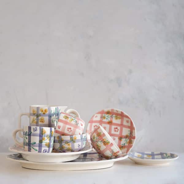 35 fl. oz. Multi-Colored Hand-Painted Stoneware Bowl (Set of 2)