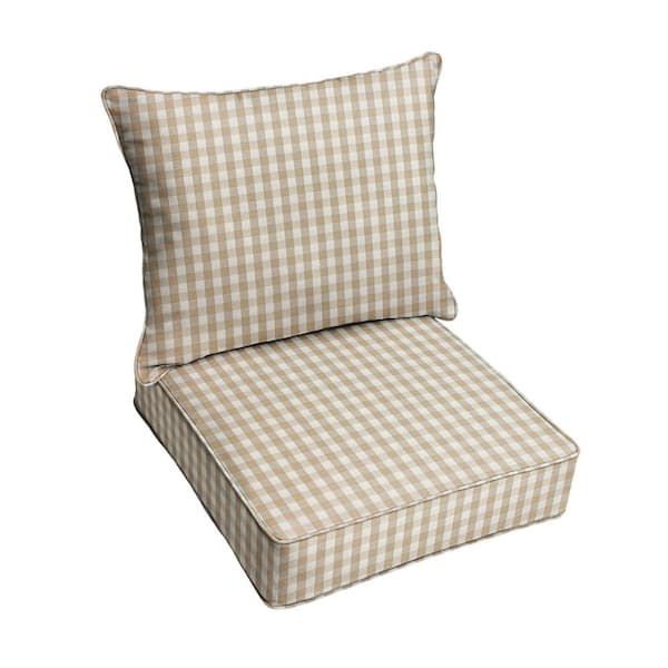 SORRA HOME 23 x 25 Deep Seating Outdoor Pillow and Cushion Set in Dawson Birch