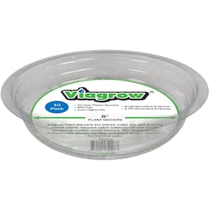 8 in. Clear Plastic Saucer (10-Pack)