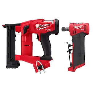 M18 FUEL Brushless Cordless 18-Gauge 1/4 in. Narrow Crown Stapler w/ M12 FUEL Brushless 1/4 in. Right Angle Die Grinder