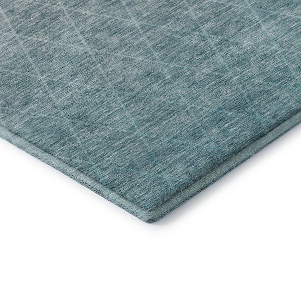 Mayfield Premium Machine Washable Abstract AMF1175 Teal 9 ft. x 12 ft. Area Rug