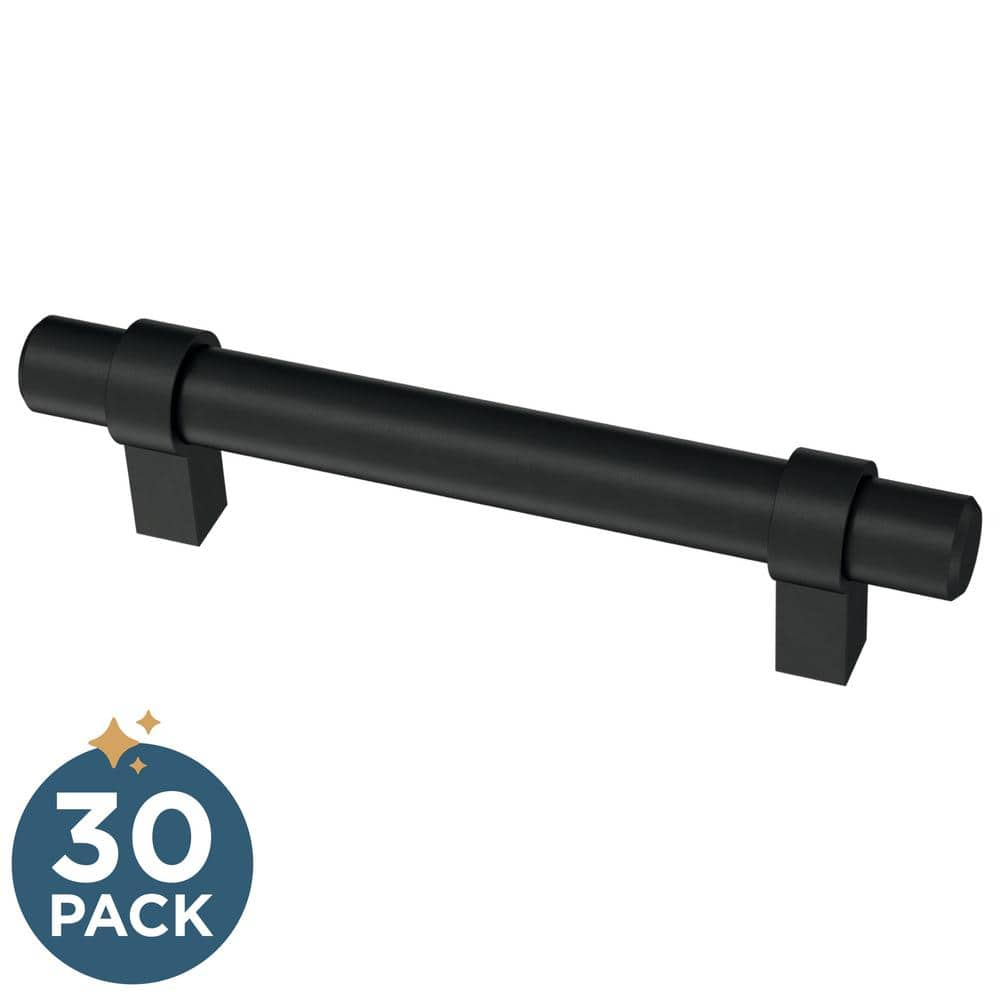 Simple Wrapped Bar 3-3/4 in. (96 mm) Classic Matte Black Cabinet Drawer Pulls (30-Pack) -  Franklin Brass, P46650K-FB-B2