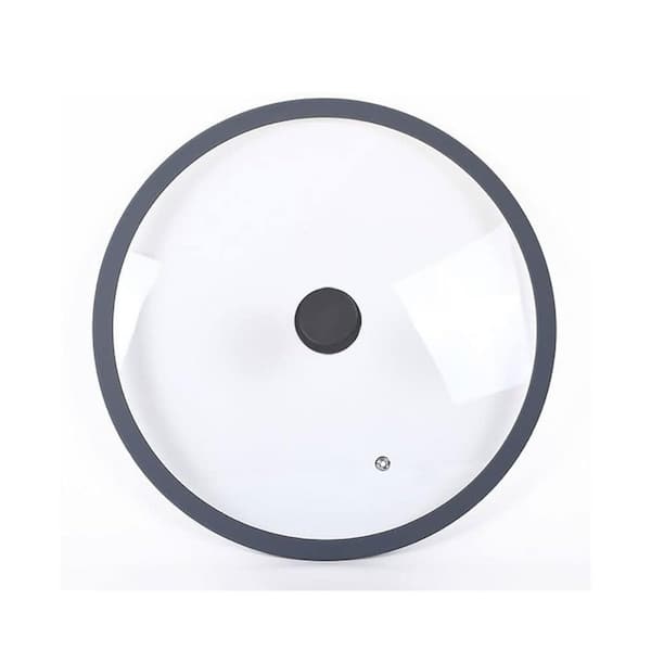 Tempered Glass Lid with Steam Vent and Silicone Rim Lightweight Ergonomic Handle Universal Pan Pot Cover