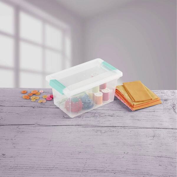 Sterilite New Medium Clip Box Clear Storage Tote Container with