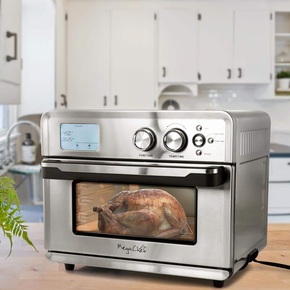 MegaChef Silver Digital Multifunction Air Fryer Toaster Oven