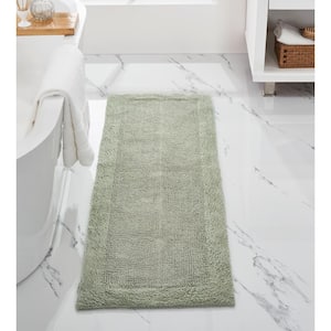 Edge Collection 20 in. x 60 in. Green 100% Cotton Runner Bath Rug