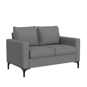 Alamay 54.5 in. Square Arm Polyester Modern Rectangle Loveseat in Gray