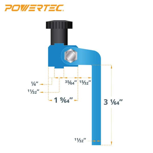 POWERTEC 36 in. Double-Cut Profile Universal T-track with