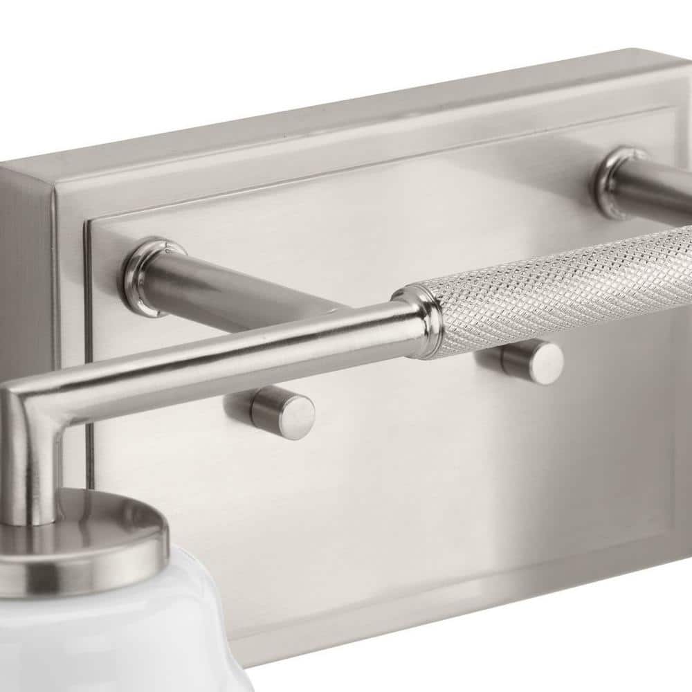Brushed Nickel 4-Light Vanity with Opal Glass Shades