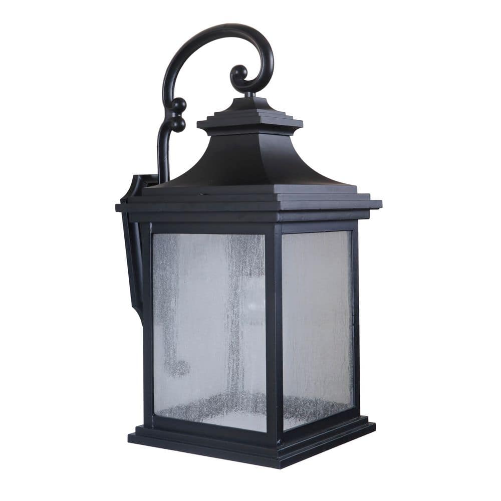 Gentry 25.88 in. Midnight Finish Outdoor Hardwired Wall Lantern Sconce w/ Clear Seeded Glass, No Bulb Included price history on PriceWatchPro