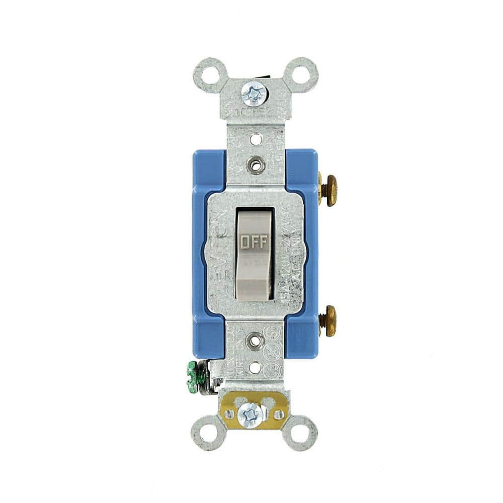 Leviton 15 Amp Industrial Grade Heavy Duty Single-Pole Toggle Switch ...