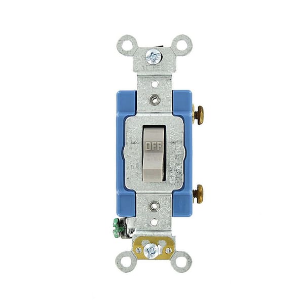 15 Amp Industrial Grade Heavy Duty Single-Pole Toggle Switch, Gray 1201-2GY