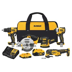 20V MAX XR Cordless 5 Tool Combo Kit with (1) 20V 4.0Ah Battery, (1) 20V 2.0Ah Battery and Charger