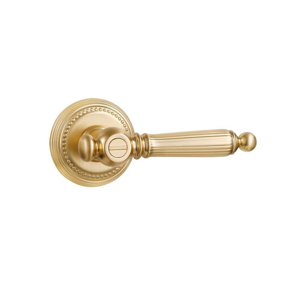 1-Piece Bath Hardware Set Included Door Lever Privacy Antique Door Handle in Satin Brass, Zinc Alloy Door Lever price history on PriceWatchPro