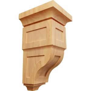 7 in. x 14 in. x 7-3/4 in. Red Oak Jumbo Reyes Wood Corbel