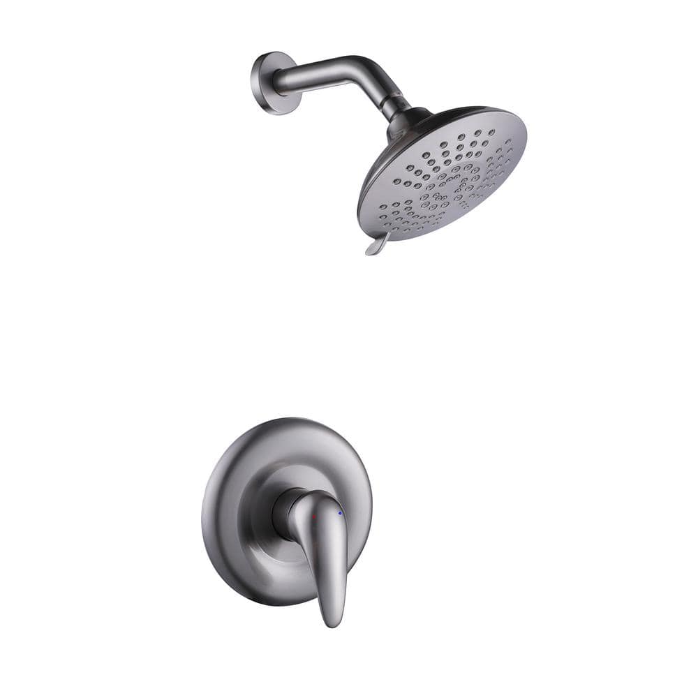 Single Handle 5-Spray Round Shower Faucet 2.5 GPM with High Pressure Valve 