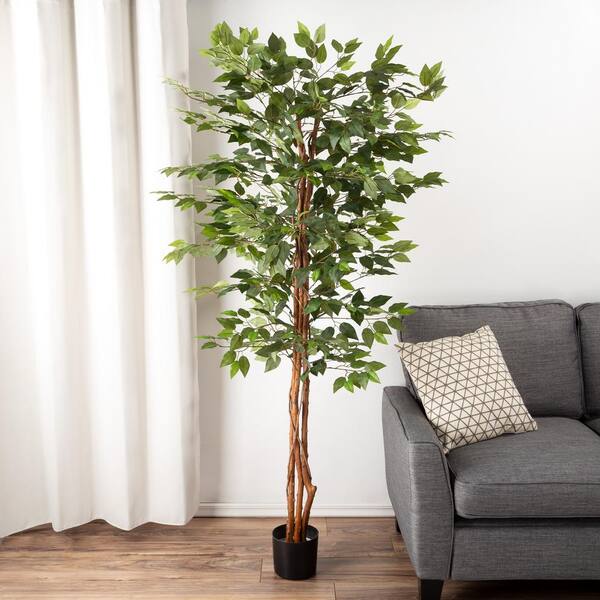 Earth Worth Indoor/Outdoor Ficus Artificial Tree in Pot