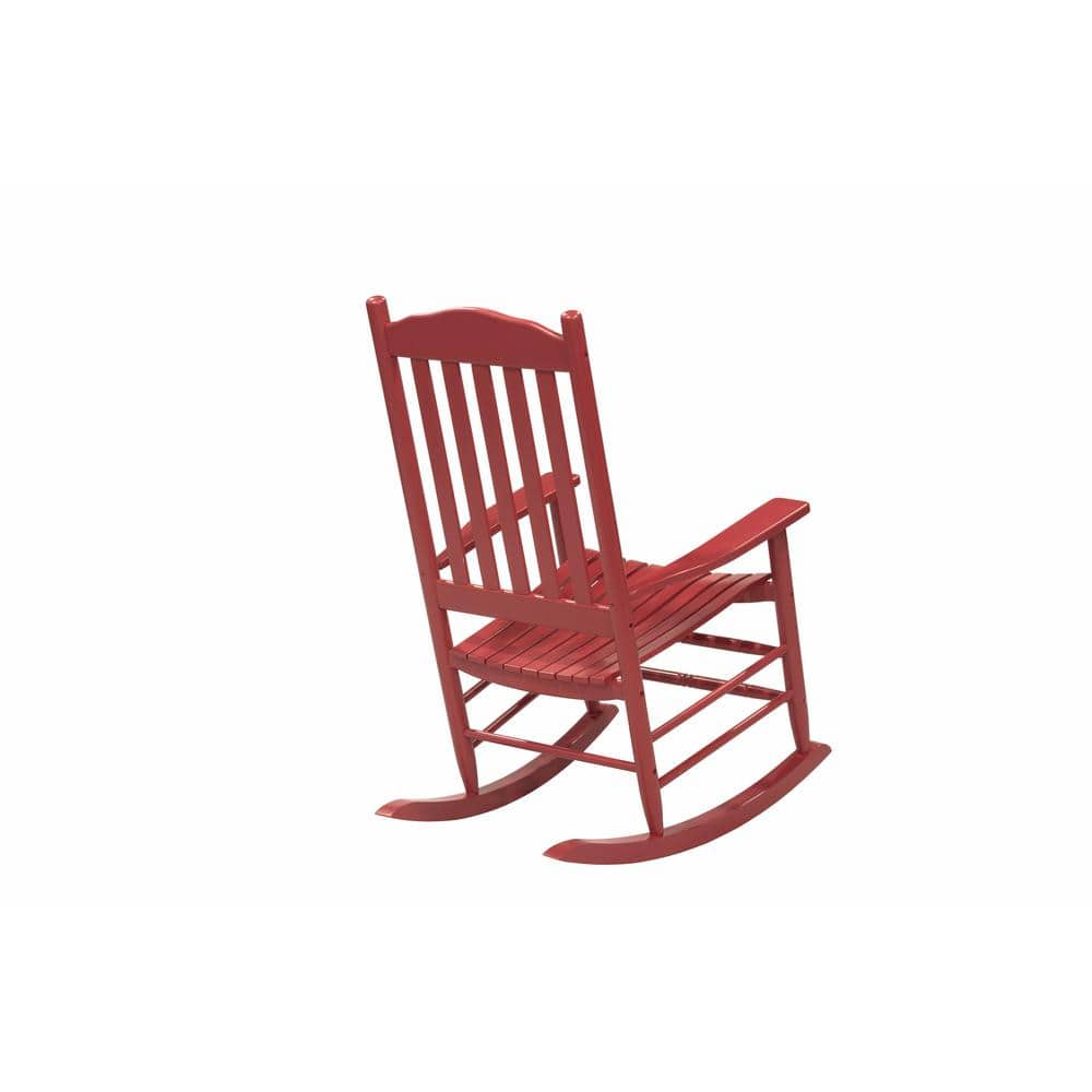 Red Acacia Wood High Back Outdoor Rocking Chair