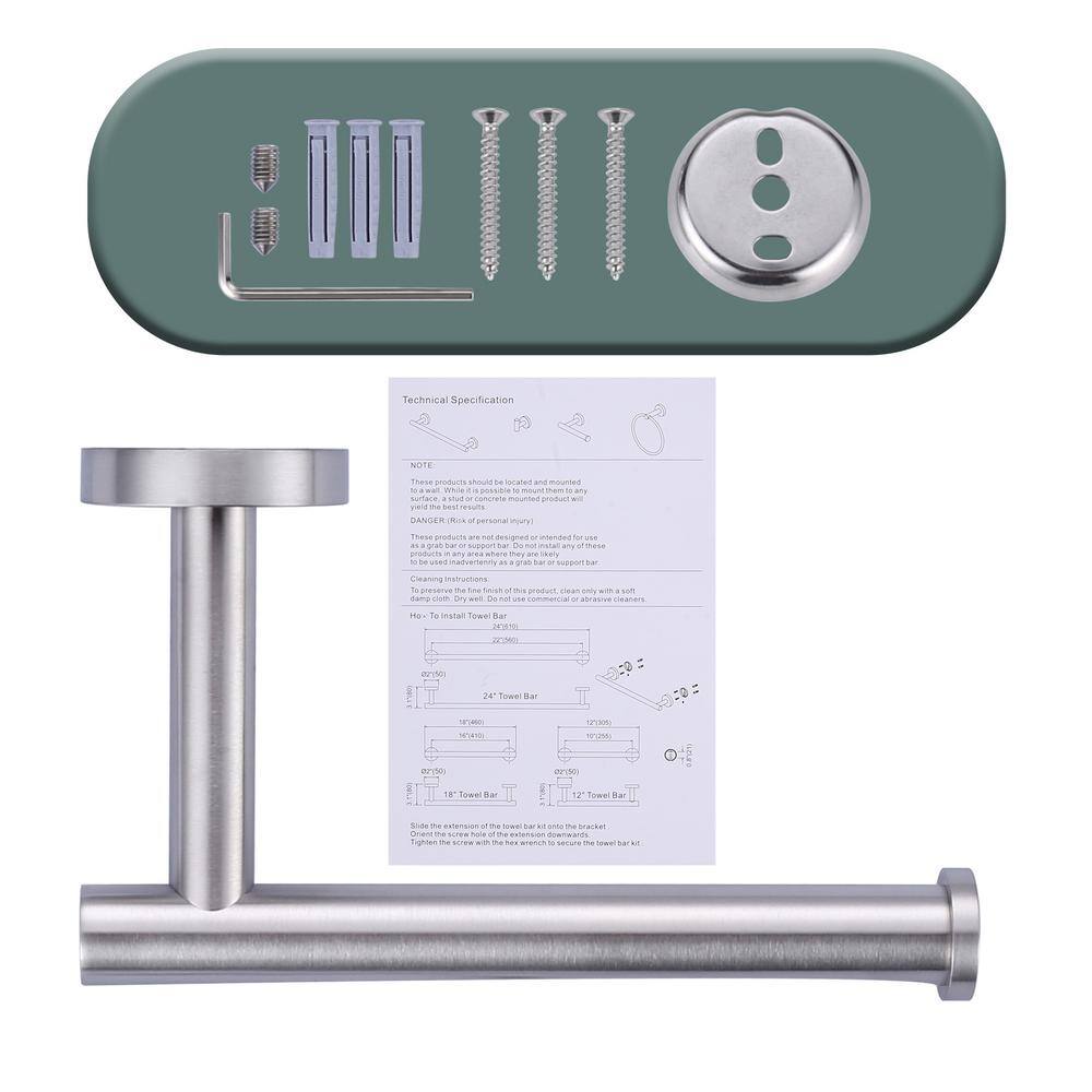 Brushed Nickel Wall-Mount Stainless Steel Toilet Paper Holder