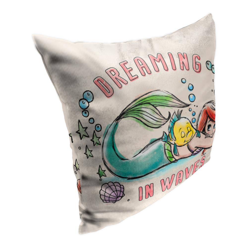 Disney Little Mermaid Dreaming In Waves 18" x 18" Throw Pillow