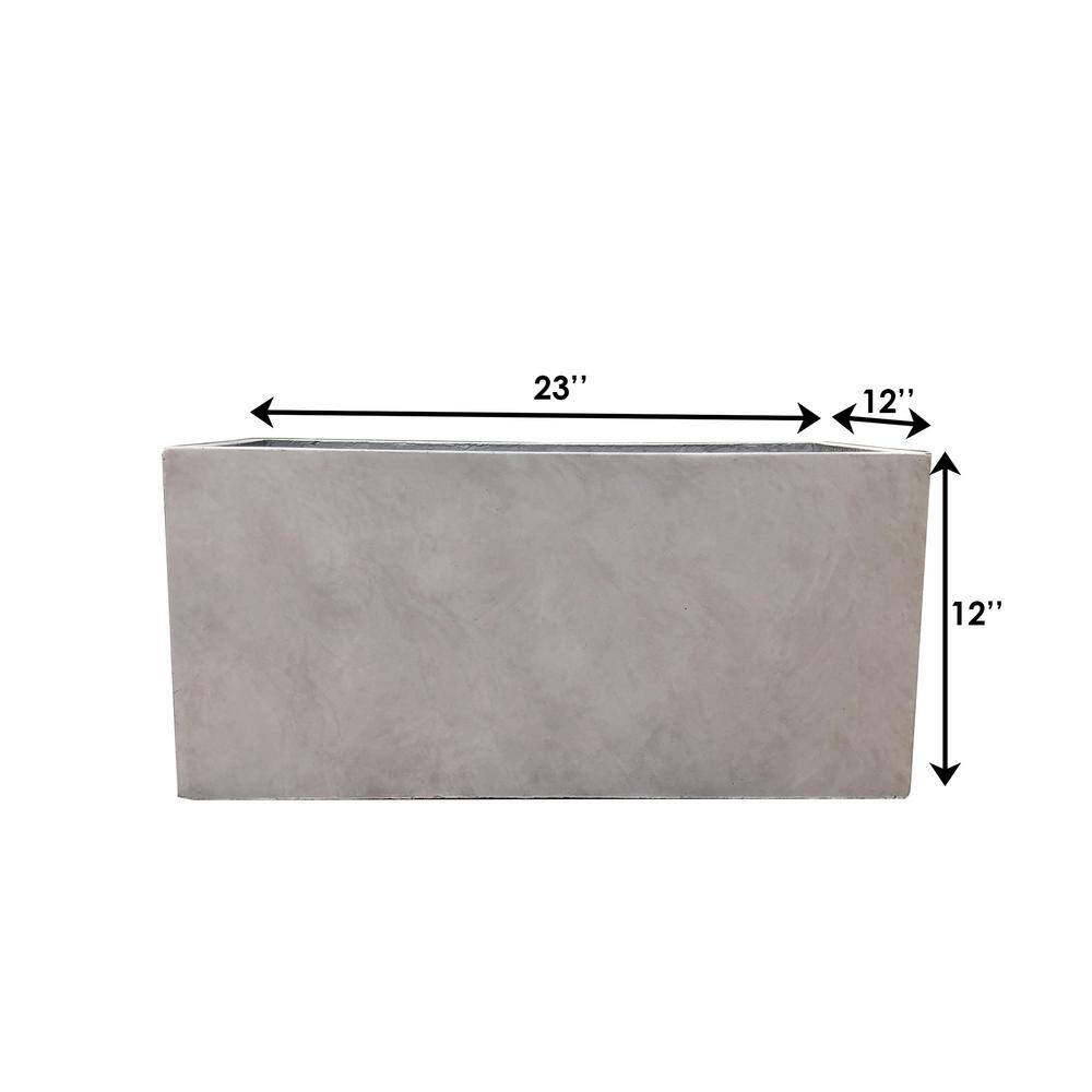 Kante 27" Weathered Gray Concrete Rectangular Planter
