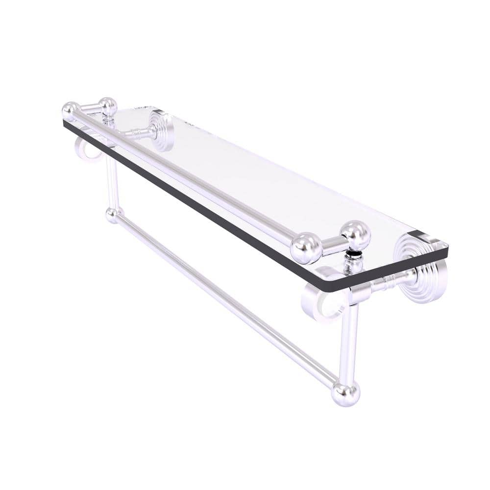Allied Brass 3.1-in H Screw Mount Solid Brass Satin Chrome Hanging Shower Caddy Allied Brass 3.1-in H Screw Mount Solid Brass Satin Chrome Hanging Shower Caddy