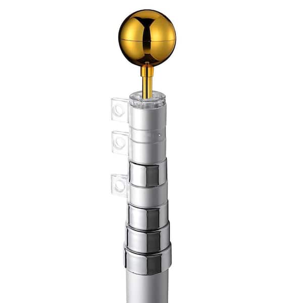 cenadinz 20 ft. Aluminum Telescopic Flagpole with U. S. Flag and Ball