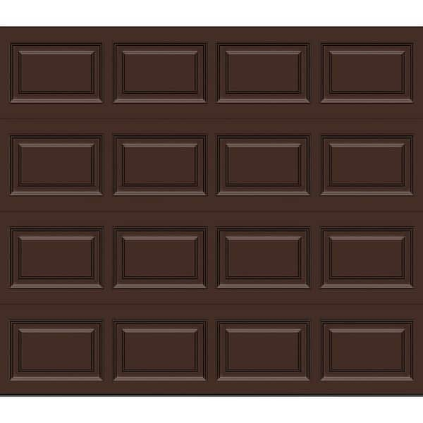 Classic Steel Short Panel 8 ft. x 7 ft. Insulated 6.5 R-Value Chocolate Garage Door without windows