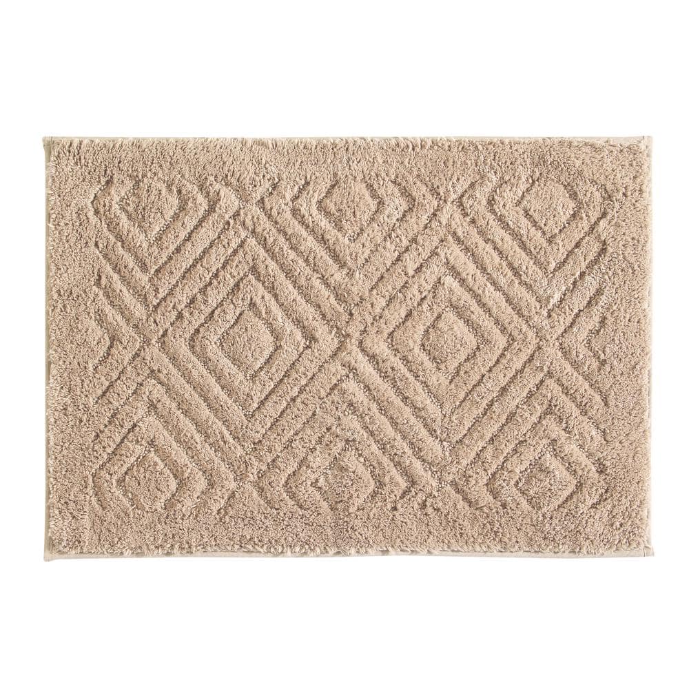 Trier Light Beige 20 in. x 30 in./20 in. x 20 in. Cotton Bath Rug Set