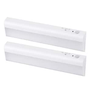 9 in. LED 2-Bar Battery Under Cabinet Lighting Kit in Warm White
