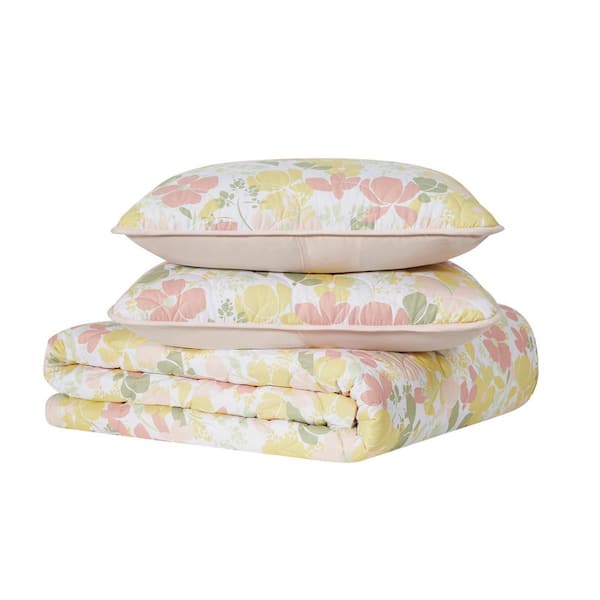 Truly Soft Garden Floral King 3-Piece Mulitcolor Microfiber Quilt Set
