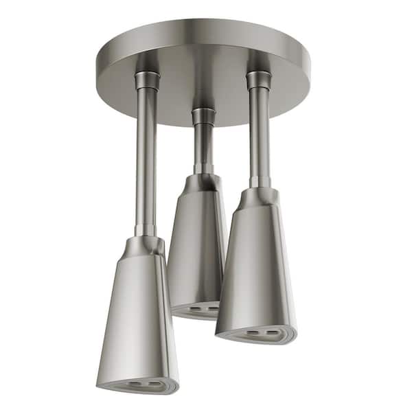 Delta Contemporary 1-Spray Patterns 2.5 GPM 9 in. Ceiling Mount Fixed Shower Head with H2Okinetic in Stainless