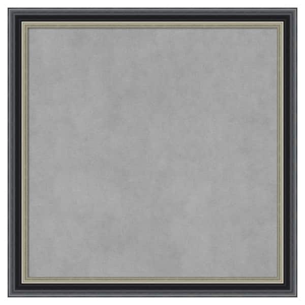 Amanti Art Theo Black Silver 23 in. x 23 in Framed Magnetic Board